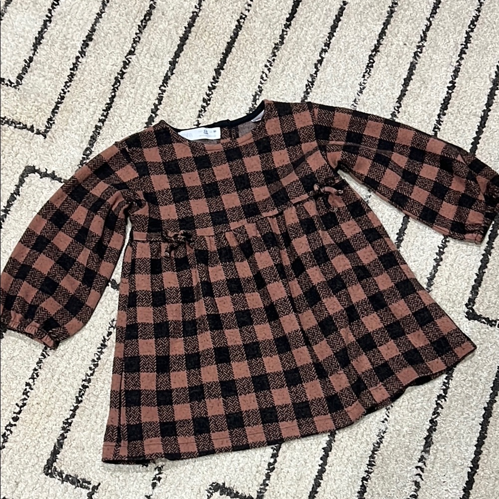 Zara Buffalo Check A-line Dress